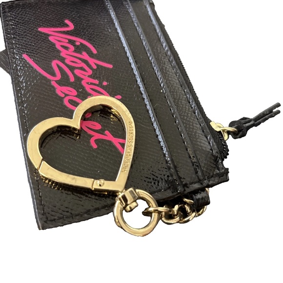 Victoria's Secret Key Chain Card Holder GLITTER PALM TREE GOLD HEART RARE 4.5X3" - Picture 2 of 7